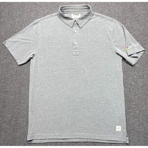 Linksoul Polo Shirt Mens Medium Gray NBC Golf Channel Cotton Performance Stretch